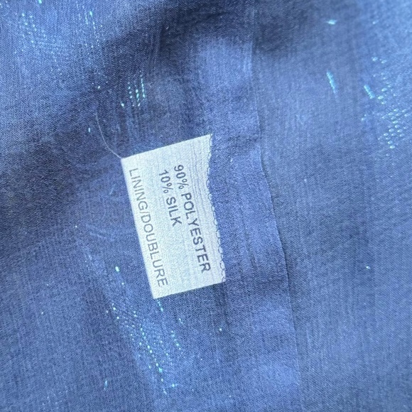 **LAST CALL** MARTIN GRANT NWOT V neck fringe vest in Blue Size M - Picture 4 of 5